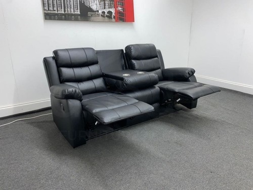 Lando recliner black leather - recliner,