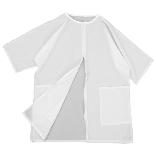 White pet grooming jacket with - white,