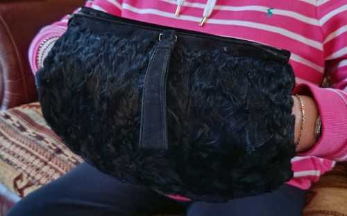 Vintage lamb fur muff bag - vintage,