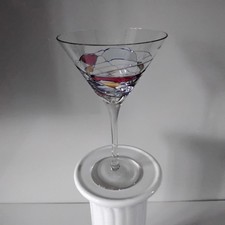 Vintage Hand Blown Martini Glass - Abstract Mosaic Design