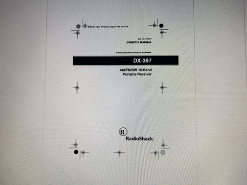 Realistic 397 user manual - user,
