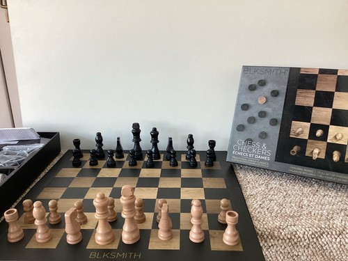 Chess set with draught pieces - chess,