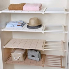 Expandable Shelves Wardrobe Organiser Shelf Storage Adjustable W:42cm 53-90cm