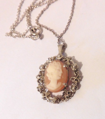 Sterling silver carved shell - silver,
