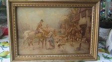  John Sanderson Wells Framed crystoleum Hunting Picture