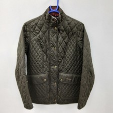 Barbour Ladies Tors Quilted Jacket UK 10 Brown Zipped RMF30-SM