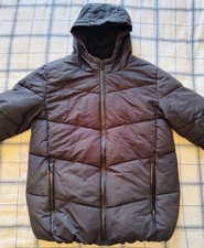 Boys Black Hooded Puffer Jacket – Size Age 13 Years – Warm Winter Coat