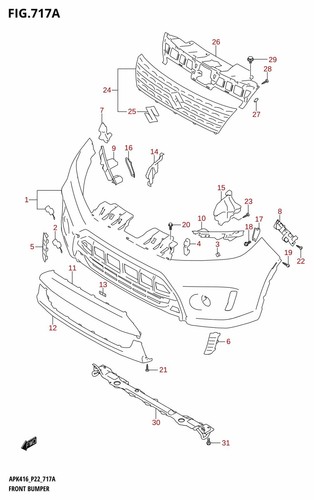Suzuki genuine garnish front - suzuki,