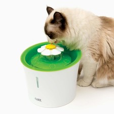 Catit Flower Cat Fountain 3 Litre Pet Water Drinking Bowl See Water Level