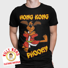 Hong Kong Phooey T-Shirt Tee Top Vintage 70s 80s Cartoon Mens Super Cool black