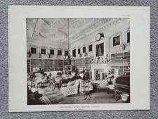 Chesterfield House, Mayfair, London - The Library - Antique Print - 1920