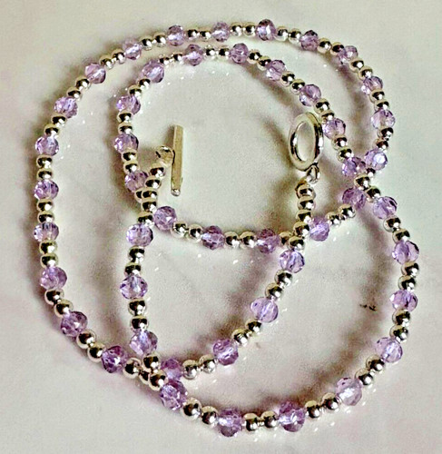 Lilac coloured faceted - coloured,