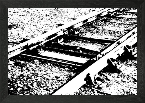 Railway lines framed - lines, art