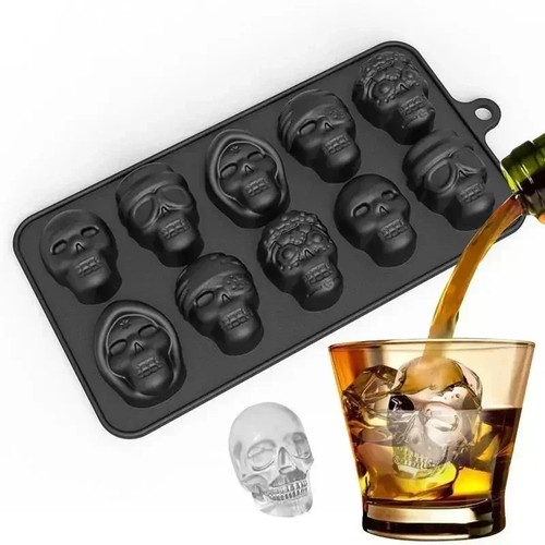 Grid skull ice cube mold - skull,