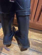 Scholl Starlit Black Genuine Leather Toning Buckle Exercise Boots U.K. 7