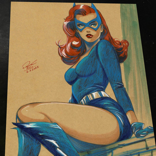 Batgirl art print signed - art,