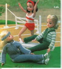 Knitting pattern copy 2042.  Dolls clothes outfits for Barbie Sindy etc
