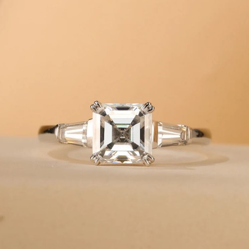 Asscher cut vvs1 diamond three - asscher,