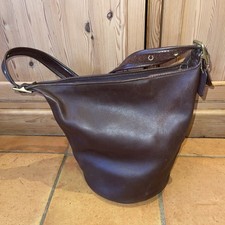 Vintage COACH 9085 Duffle Bucket Feed Bag Sac British Dark Brown Leather XL