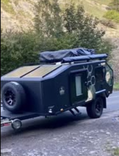 Camping trailer with roof - roof, box