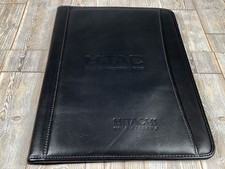 Hitachi Data Systems Genuine Black Leather Folio Organiser - 24cm W x 31cm L 