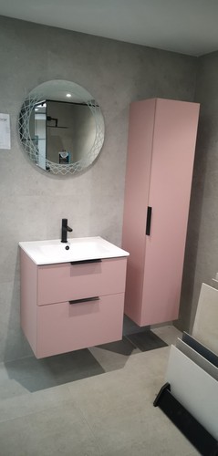 Pink 600mm vanity - 600mm, unit,