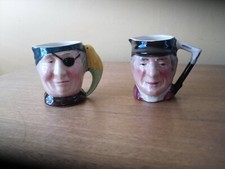 2 Sml Lancaster Sandland Hanley Toby Jugs - Long John Pirate & Parrot & Tally O