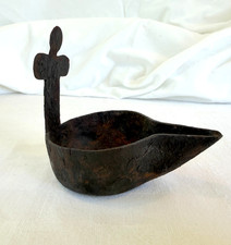 Early wrought iron crusie - wrought,