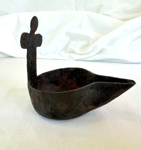 Early wrought iron crusie - early,