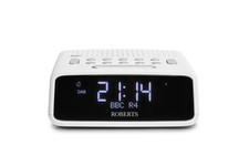 Roberts Ortus DAB DAB/DAB+/FM Bedside Alarm Clock, White 10 Preset 7 Day Return