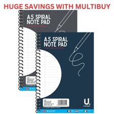 A5 Spiral Wire Bound Notebook Wide Feint Ruled Lines For School College Work Pad