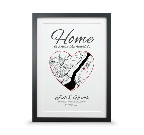 Personalised home map print - home,