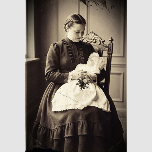 Print infant mother - infant, photo