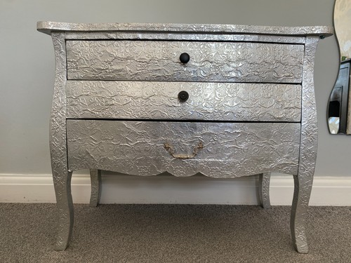 Silver embossed floral - embossed, 3