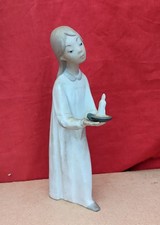 Nao By Lladro - Girl With Candle / Chamber Stick Figurine
