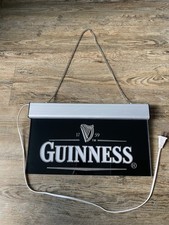 Guinness Draught Lighted Advertising Sign White Light 15” Wide x 9” High Acrylic