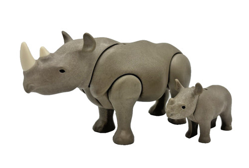 Playmobil rhino with - rhino, cub