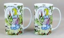 2 x Paul Cardew ALICE in WONDERLAND Mug Ceramic 4.75" 12cms Tall Tea / Coffee