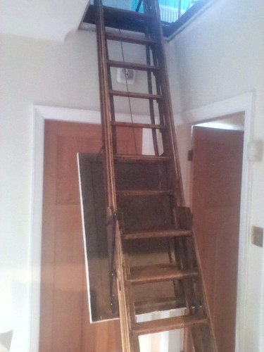 Wooden folding loft - , ladder