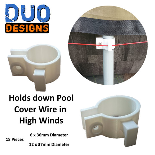 Pool cover tie - pool, clips