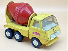 Vintage Tonka Cement Mixer Truck – Pressed Steel Red/Yellow – 1970s Construction