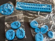 Mini moulds, teddy, fairies, Xmas, baby feet, smilie icons