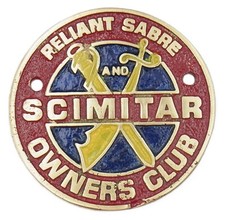 Vintage 1960's Reliant Sabre and Scimitar Owners Club Car Badge Auto Emblem