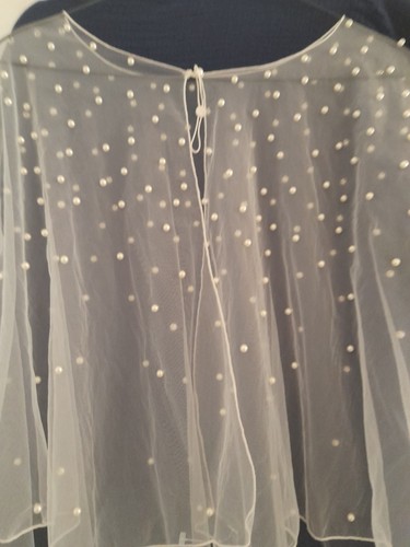 White mesh cape - cape, pearls
