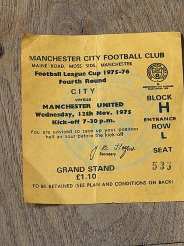 Ticket 1975 man city v - ticket,