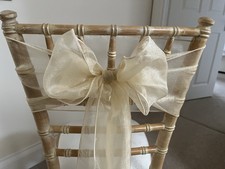 Champagne Organza Chair Sashes X 25