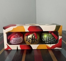 Stella Artois & Leffe Christmas Baubles Set Gift Box 3-Pack Beer Ornaments New