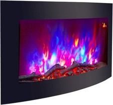 89cm Curved Black Glass Wall