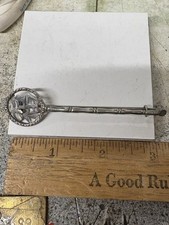 ANTIQUE CHINESE SILVER CARPET BEATER BAMBOO HANDLE BROOCH