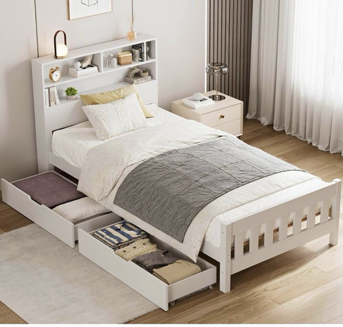 White single wooden storage - white,